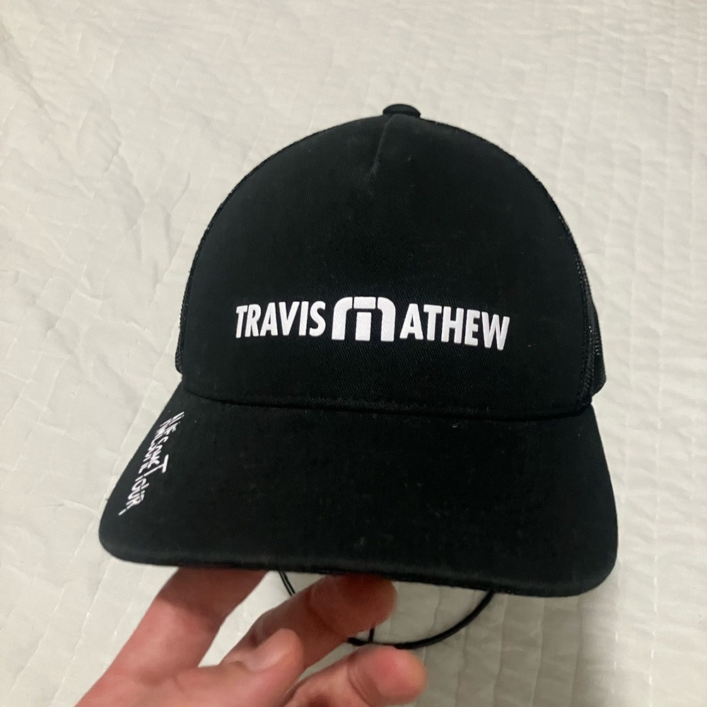 Travis Mathew Black and White Logo Cap